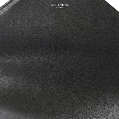 Saint Laurent Sheepskin Matelasse Chevron Monogram Large College Satchel Dark Anthracite 10 of 13