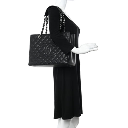 Chanel Caviar Quilted Grand Shopping Tote GST Black 2 of 14