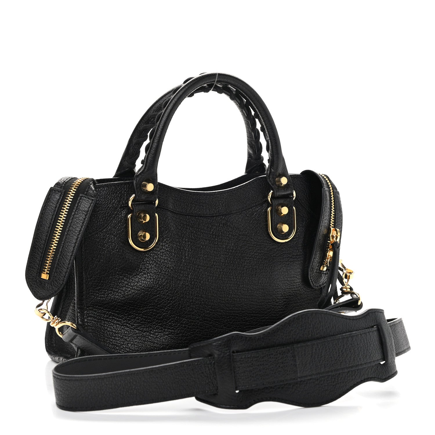 Balenciaga Chevre Gold Metallic Edge Hardware Mini City Black 3 of 11
