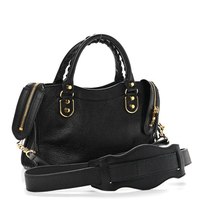 Balenciaga Chevre Gold Metallic Edge Hardware Mini City Black 3 of 11