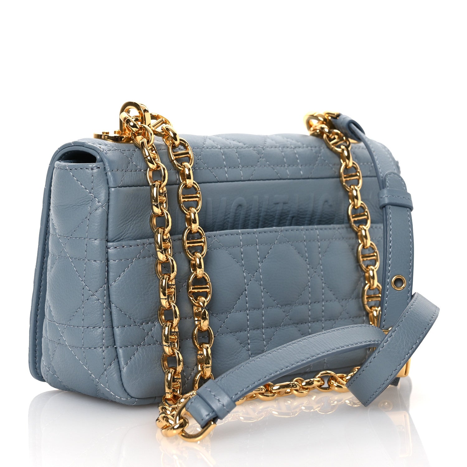 Christian Dior Calfskin Cannage Small Caro Bag Cloud Blue 4 of 15