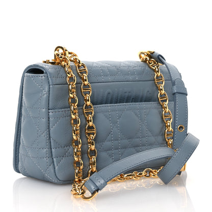 Christian Dior Calfskin Cannage Small Caro Bag Cloud Blue 4 of 15