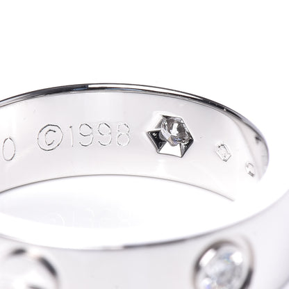 Cartier 18K White Gold 3 Diamond 5.5mm LOVE Ring 51 5.75 7 of 8
