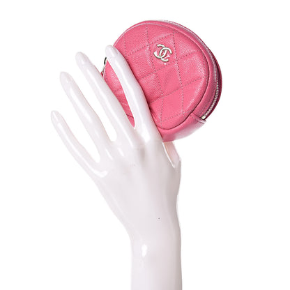 Chanel Iridescent Caviar Quilted Zip Around Classic Coin Purse Pink 2 of 8