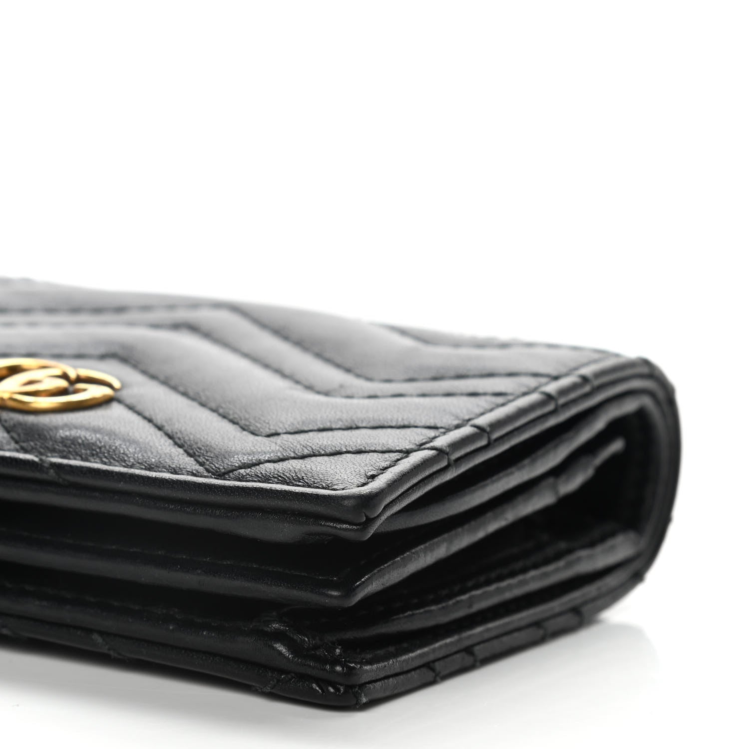 Gucci Calfskin Matelasse GG Marmont Card Case Wallet Black 10 of 12