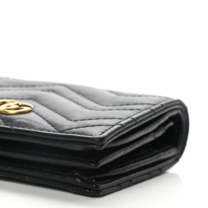 Gucci Calfskin Matelasse GG Marmont Card Case Wallet Black 10 of 12