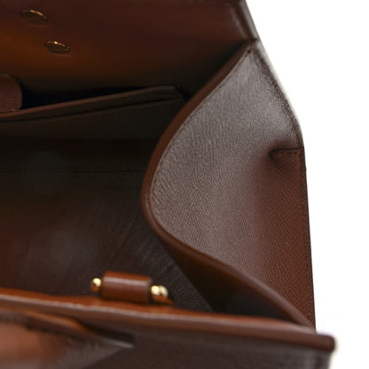 Salvatore Ferragamo Hammered Calfskin Small The Studio Box Bag New Cognac 6 of 9