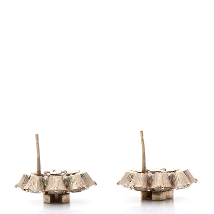 Chanel Crystal CC Flower Earrings Gold 3 of 6