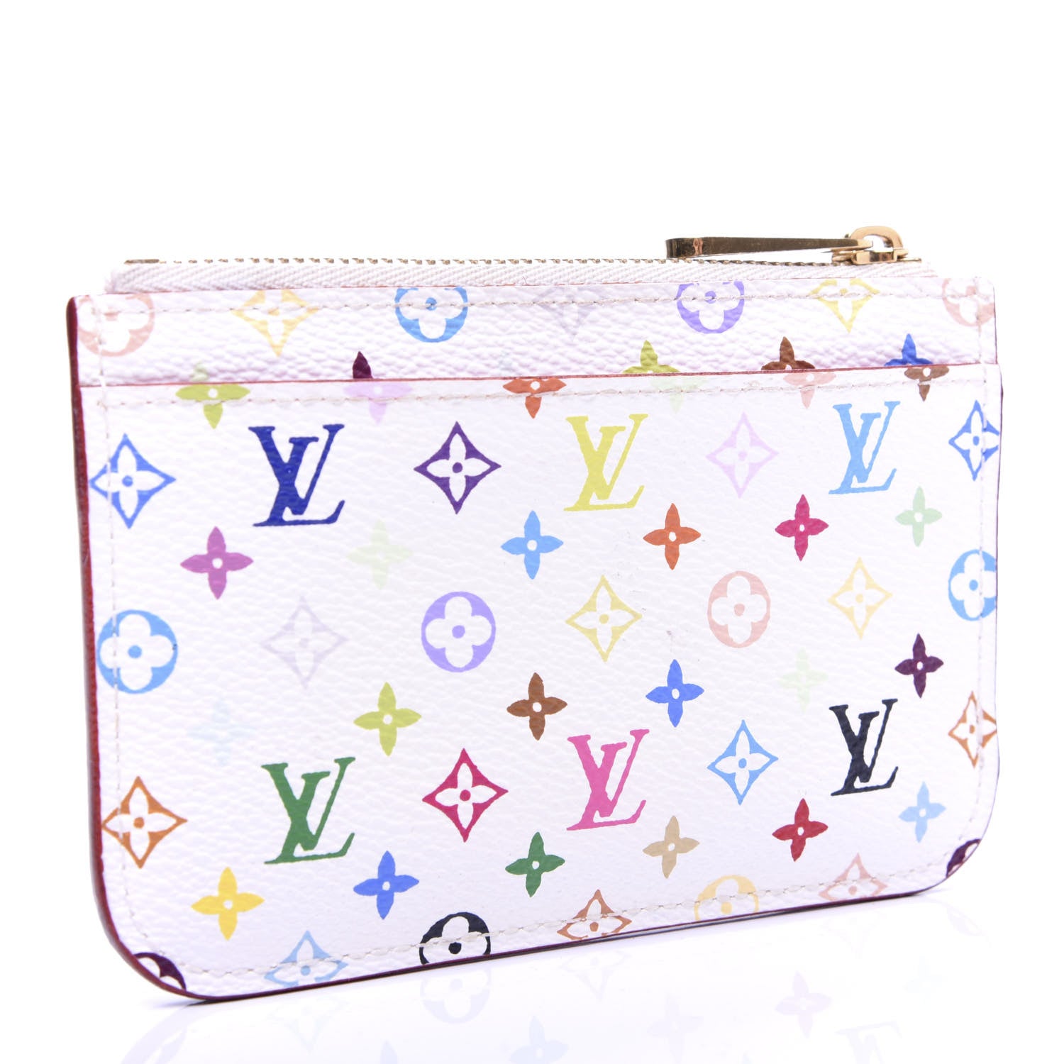 Louis Vuitton Monogram Multicolor Key Pouch White Litchi 3 of 7