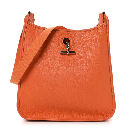 Hermes Taurillon Clemence Vespa PM Orange 1 of 11
