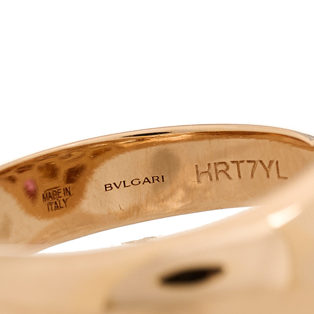 18K Rose Gold Diamond Rubellite Serpenti Seduttori Ring 56 7.5