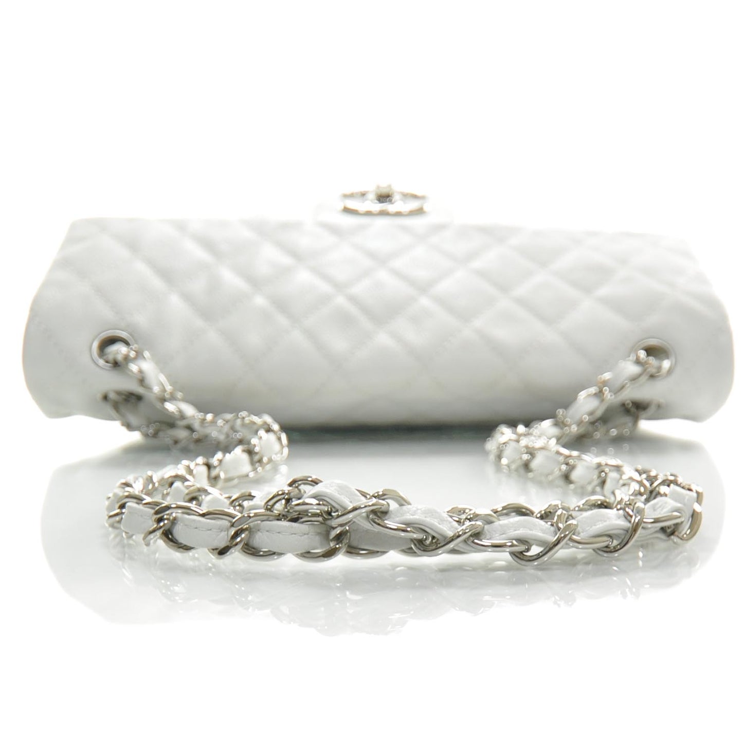 Washed Caviar Maxi Flap White