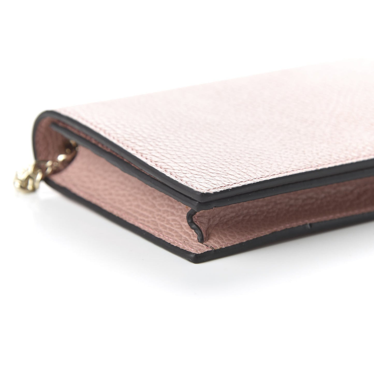 Dollar Calfskin Medium Betty Chain Wallet Soft Pink