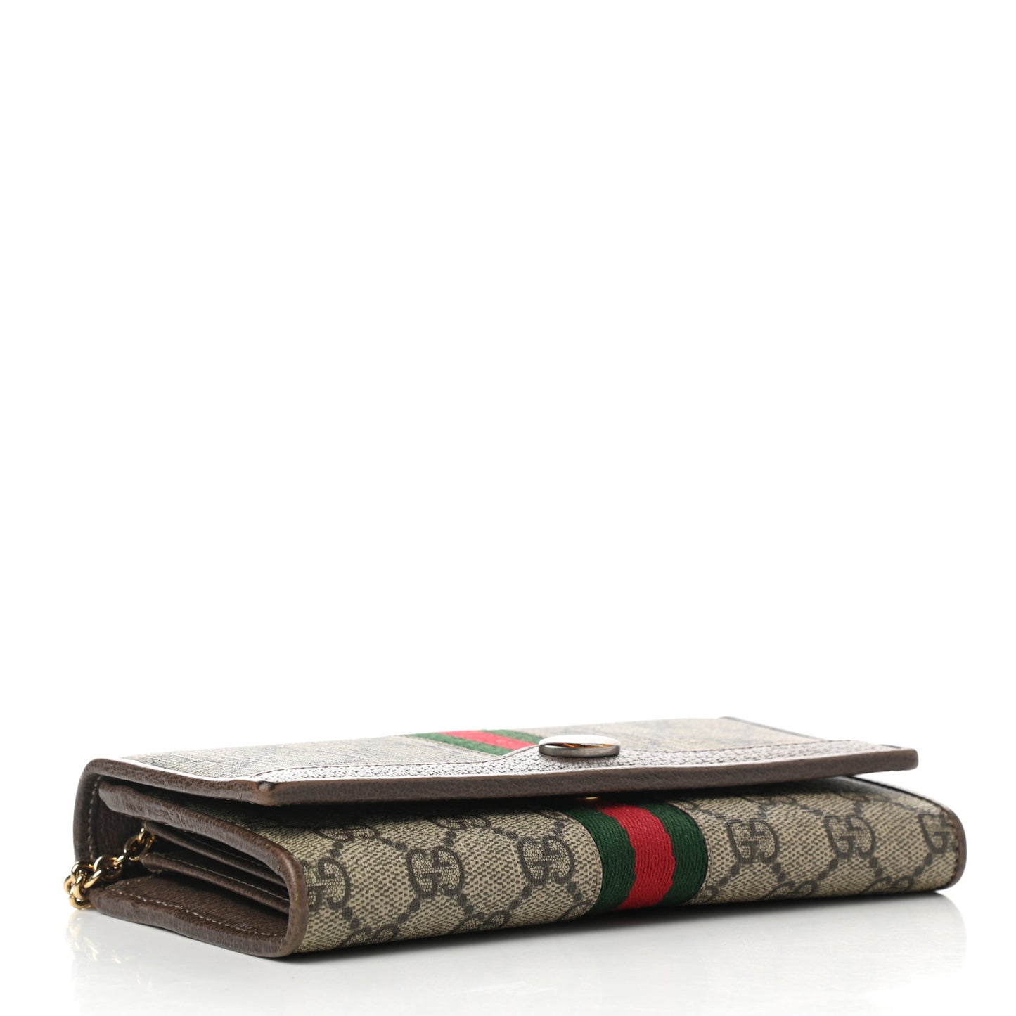 GG Supreme Monogram Web Ophidia Wallet On Chain Brown