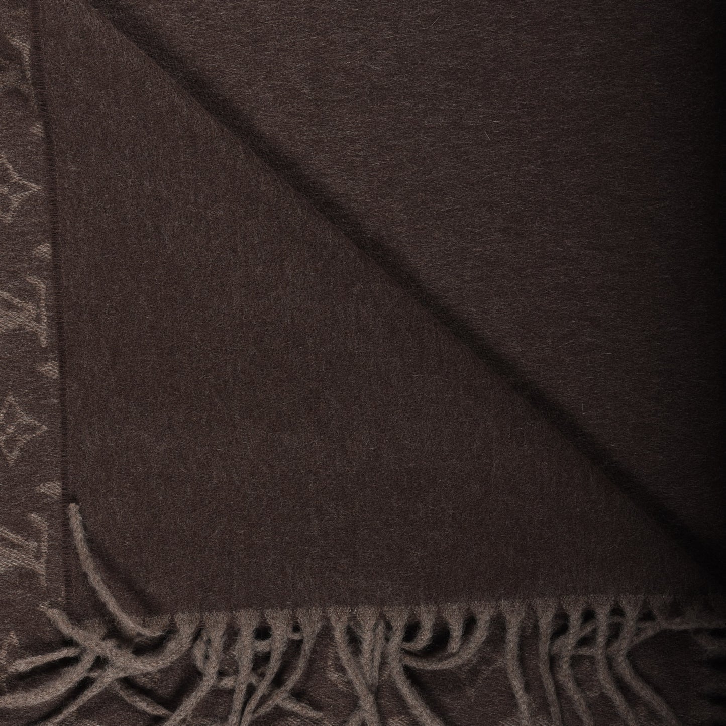 Cashmere Wool Monogram Gradient Scarf Noisette