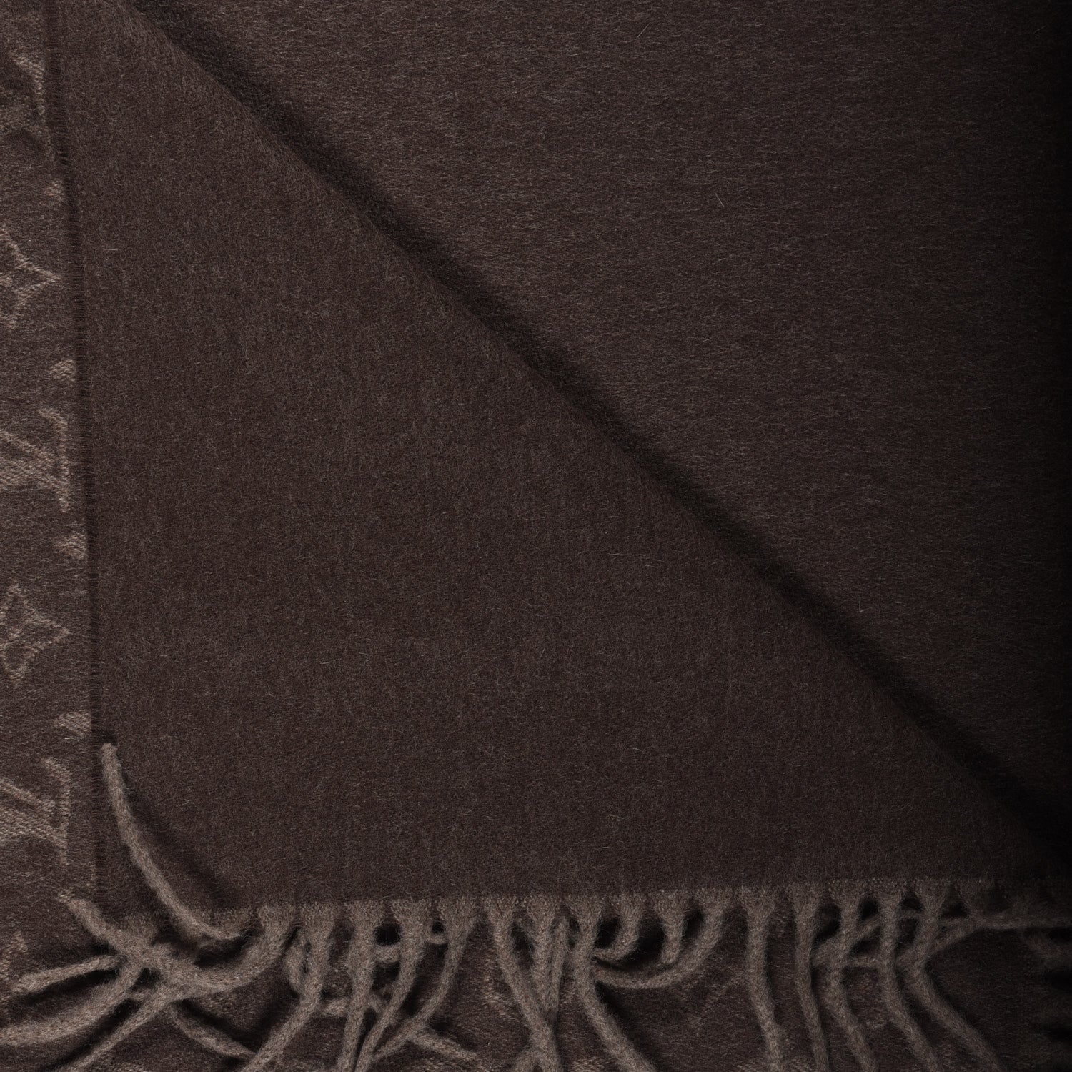 Louis Vuitton Cashmere Wool Monogram Gradient Scarf Noisette 4 of 5