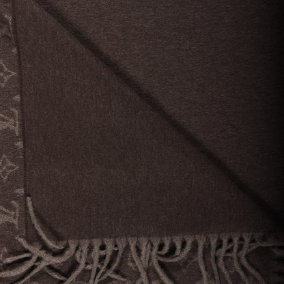 Louis Vuitton Cashmere Wool Monogram Gradient Scarf Noisette 4 of 5