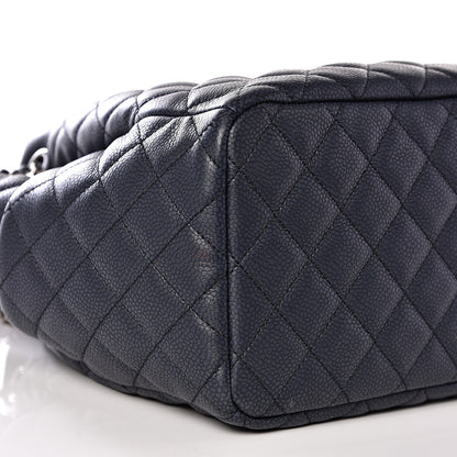 Chanel Grained Calfskin Quilted Medium CC Chain Bucket Drawstring Bag Blue 7 of 8