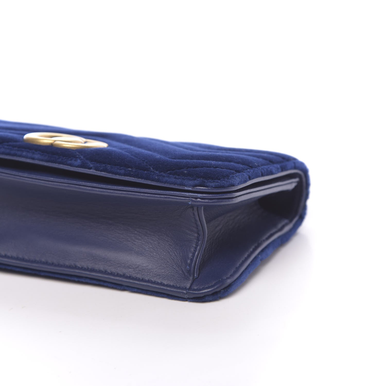 Gucci Velvet Matelasse GG Marmont Mini Bag Cobalt Blue 8 of 10