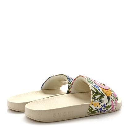 Gucci X KEN SCOTT Rubber Infinity Giardino d Apri Interlocking G Womens Pool Slide Sandals 37 Ivory Pink Wild Rose 5 of 8