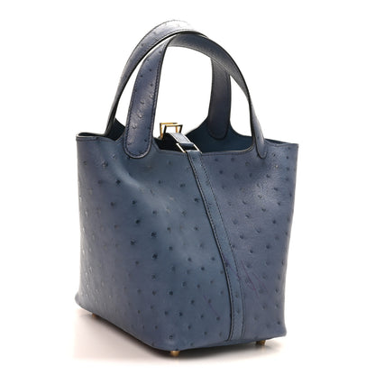 Hermes Ostrich Picotin Lock 18 Bleu Roi 3 of 14