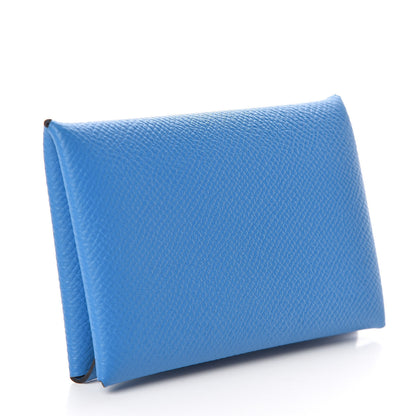 Hermes Epsom Calvi Card Case Bleu Zanzibar 3 of 6