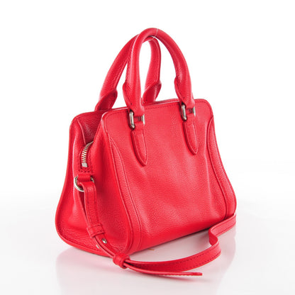Alexander McQueen Pebbled Calfskin Mini Padlock Tote Red 3 of 9