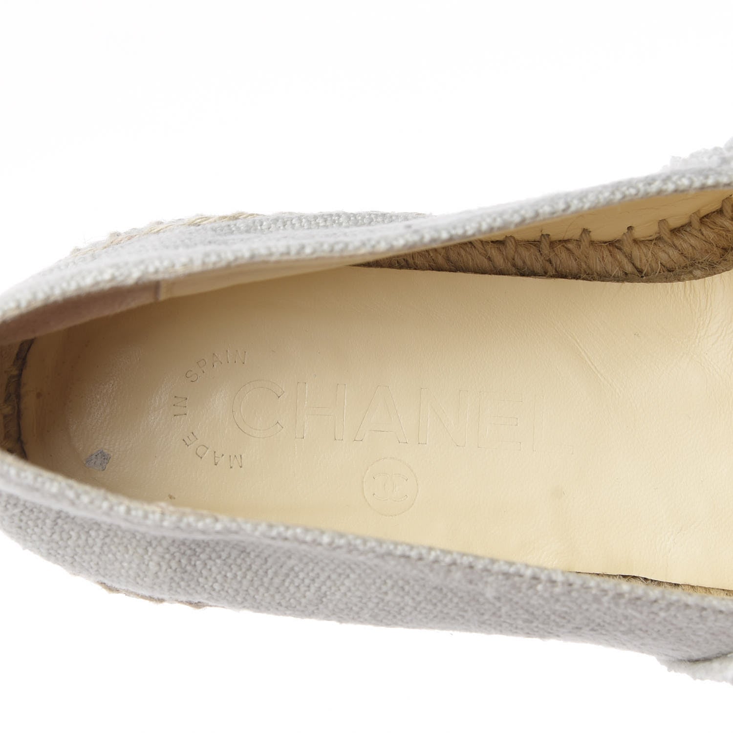 Chanel Linen CC Espadrilles 37 Beige Black 9 of 14