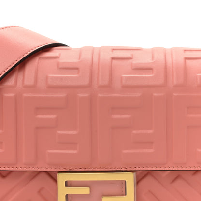 Fendi Nappa FF 1974 Embossed Baguette Rosa Pesca 8 of 11
