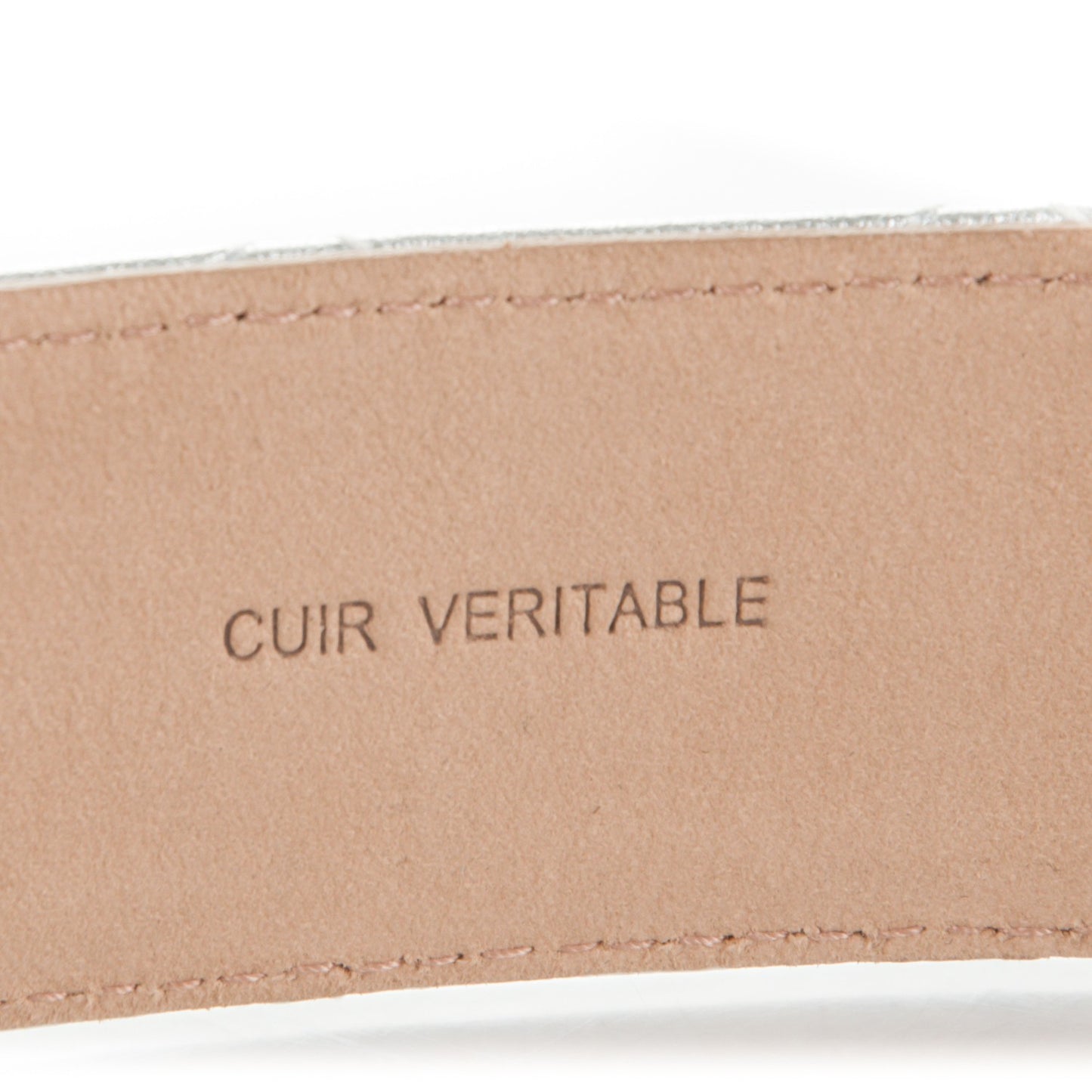 Metallic Lambskin Quilted CC Belt 85 34 Silver