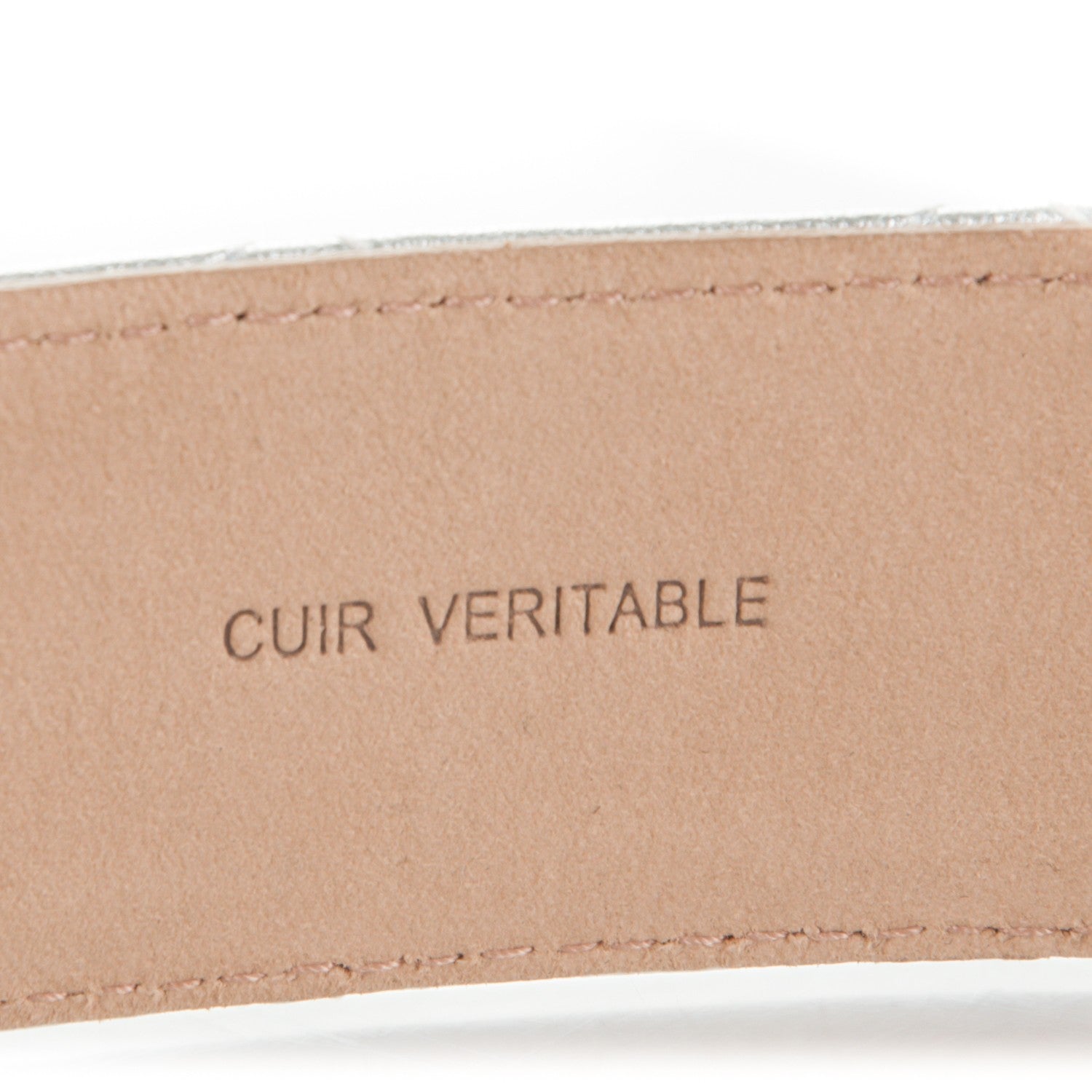 Chanel Metallic Lambskin Quilted CC Belt 85 34 Silver 6 of 7