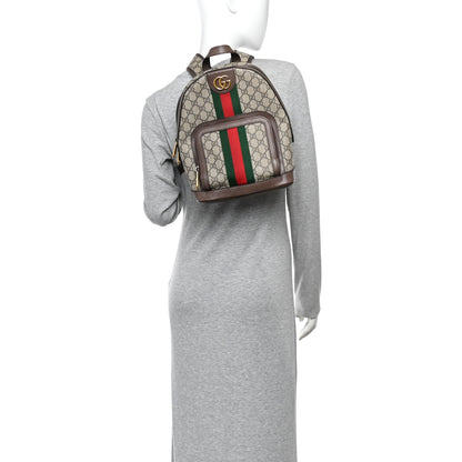 Gucci GG Supreme Monogram Calfskin Web Small Ophidia Day Backpack Beige Ebony New Acero 2 of 11