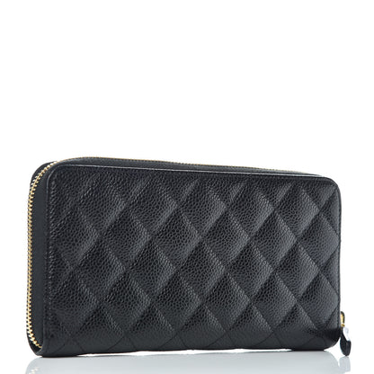 Chanel Caviar Quilted Large Gusset Zip Around Wallet Black 3 of 10