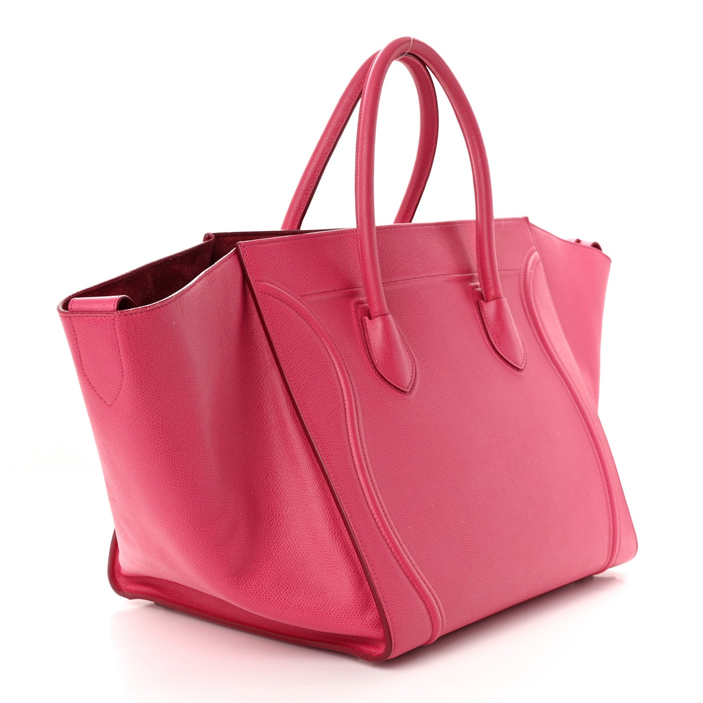 Grained Calfskin Medium Phantom Luggage Fuchsia