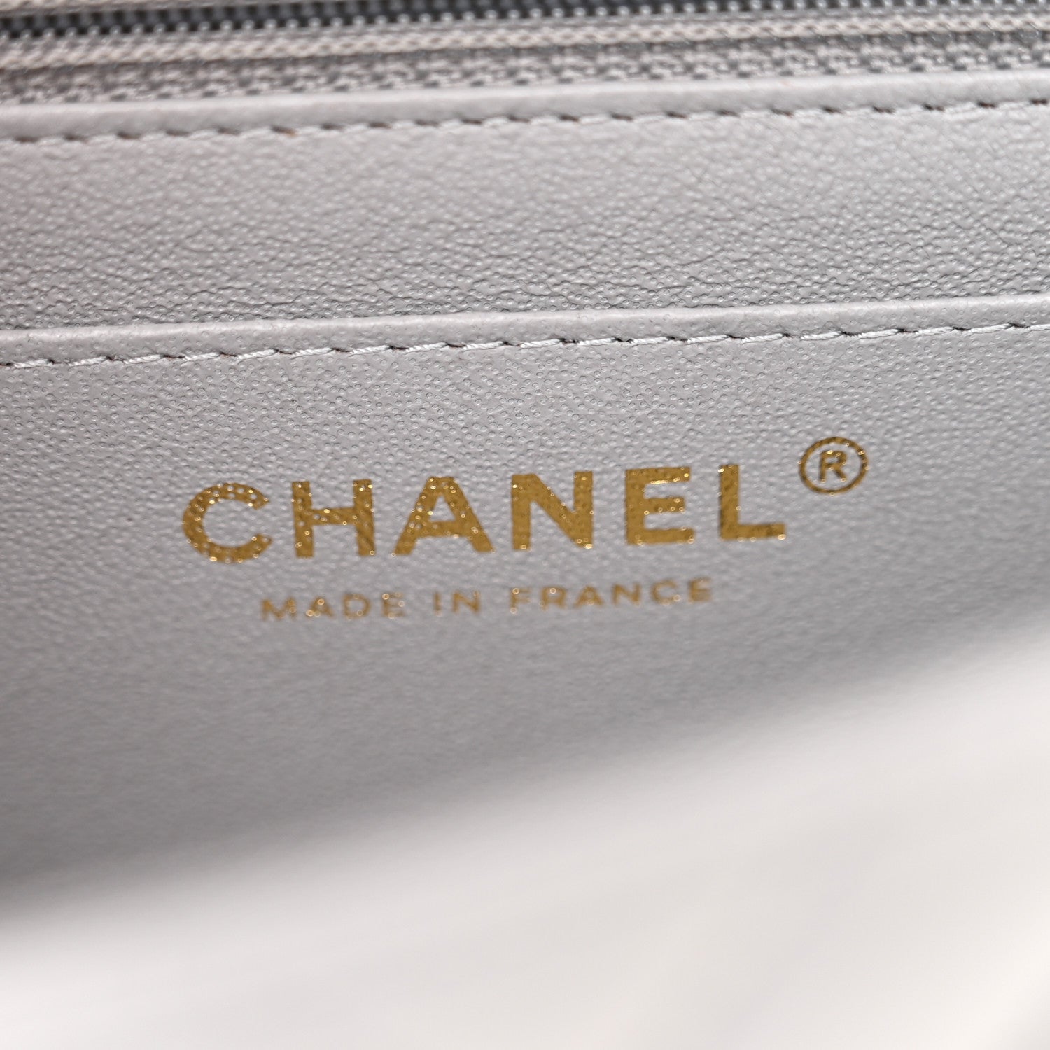 Chanel Lambskin Chevron Quilted Mini Square Flap Grey 6 of 11