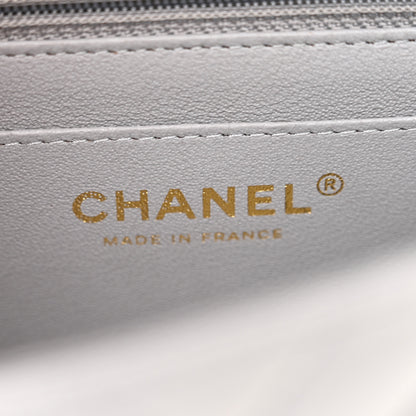 Chanel Lambskin Chevron Quilted Mini Square Flap Grey 6 of 11