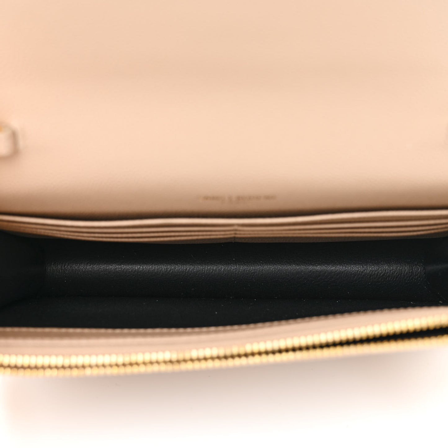 Grain De Poudre Matelasse Chevron Monogram Envelope Chain Wallet Dark Beige
