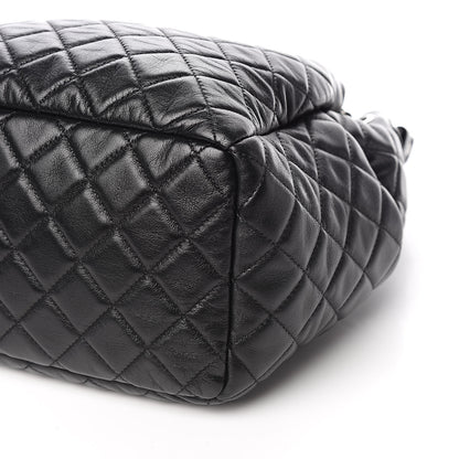 Chanel Lambskin Quilted CC Chain Drawstring Tote Black 9 of 11