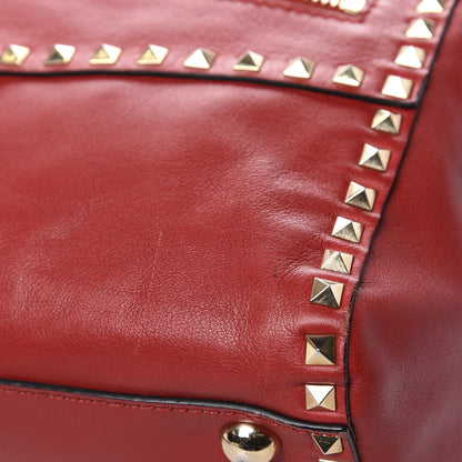 Valentino Garavani Calfskin Rockstud Top Handle Satchel Rosso Valentino 13 of 14