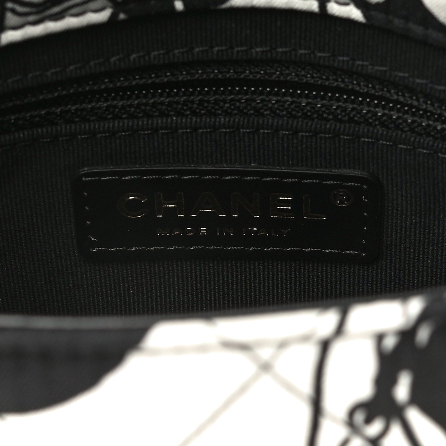 Canvas Printed Deer Coco Mini Single Flap White Black