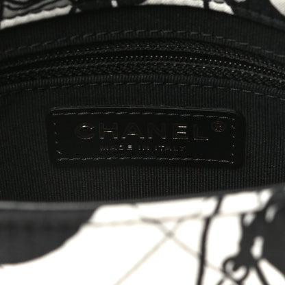 Chanel Canvas Printed Deer Coco Mini Single Flap White Black 9 of 14