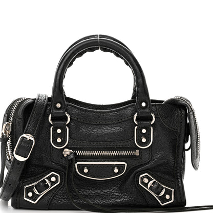 Balenciaga Chevre Silver Metallic Edge Hardware Nano City Black 8 of 20