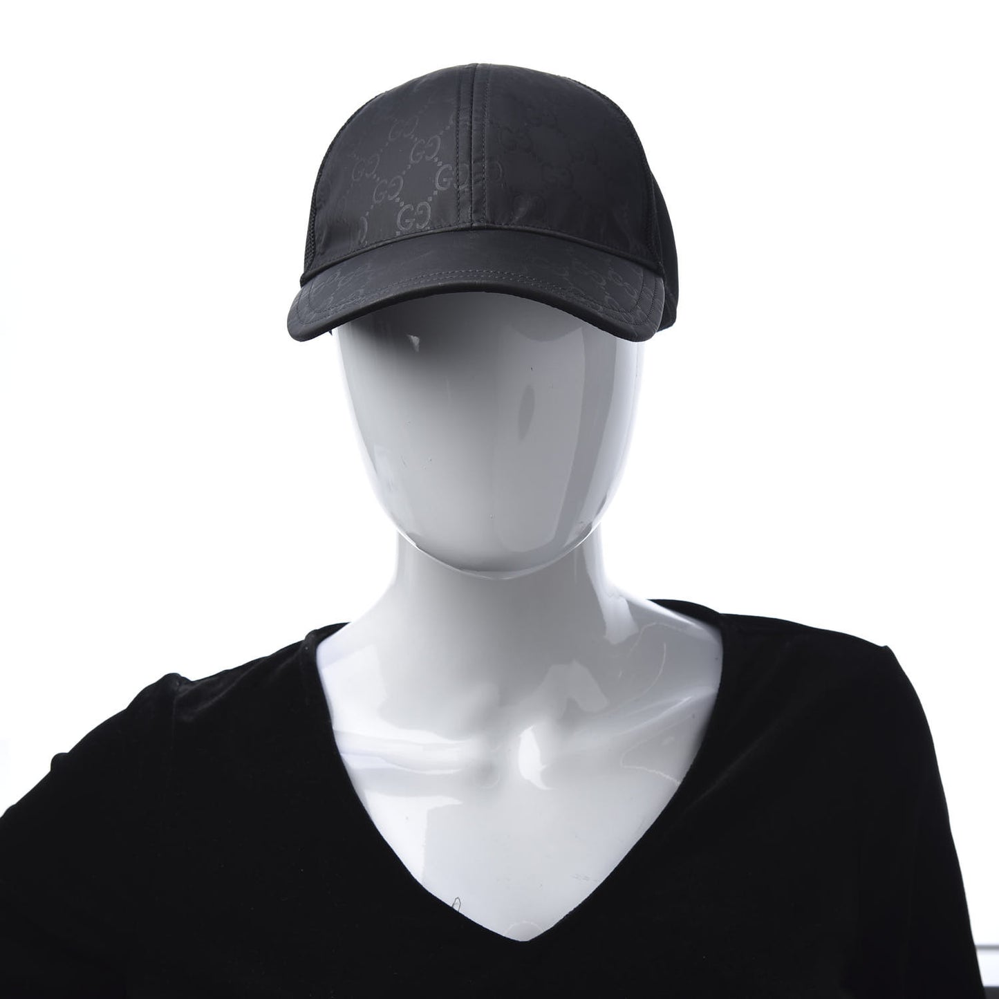 Nylon Monogram Baseball Hat M Black