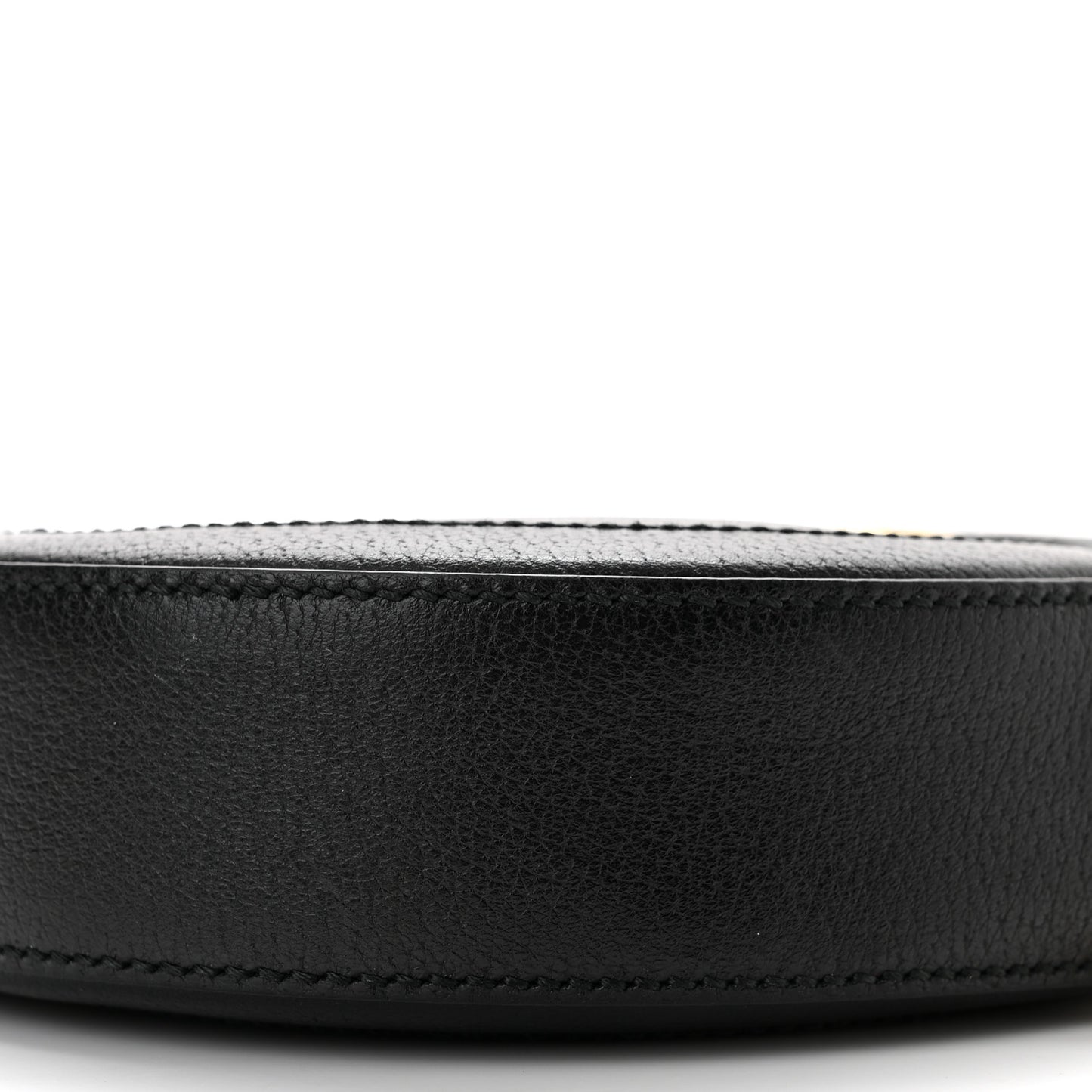 Grained Calfskin Web Mini Ophidia Round Shoulder Bag Black