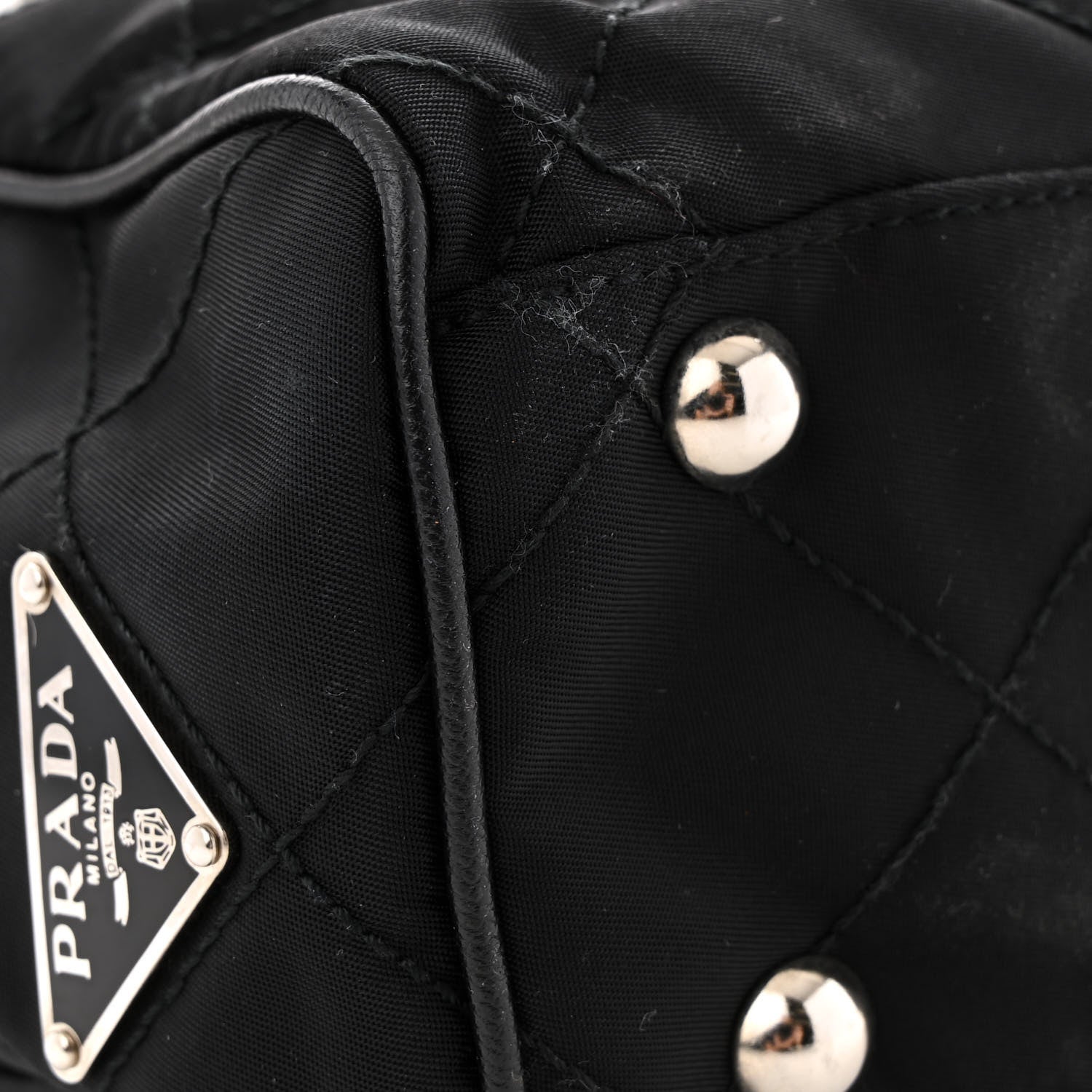 Prada Nylon Tessuto Quilted Chain Shoulder Bag Black 11 of 15