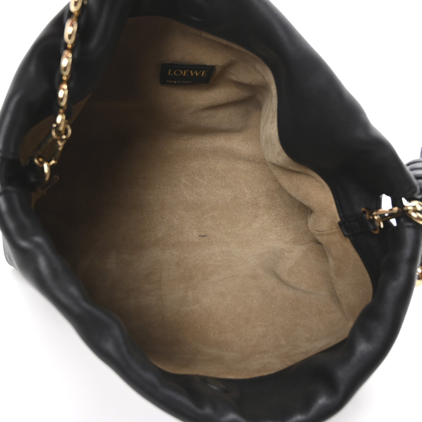Mellow Nappa Medium Donut Chain Flamenco Knot Clutch Black