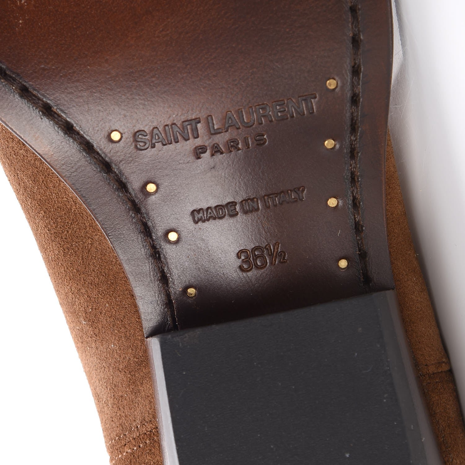 Saint Laurent Suede Theo Chelsea Boots 36.5 Tan 6 of 8