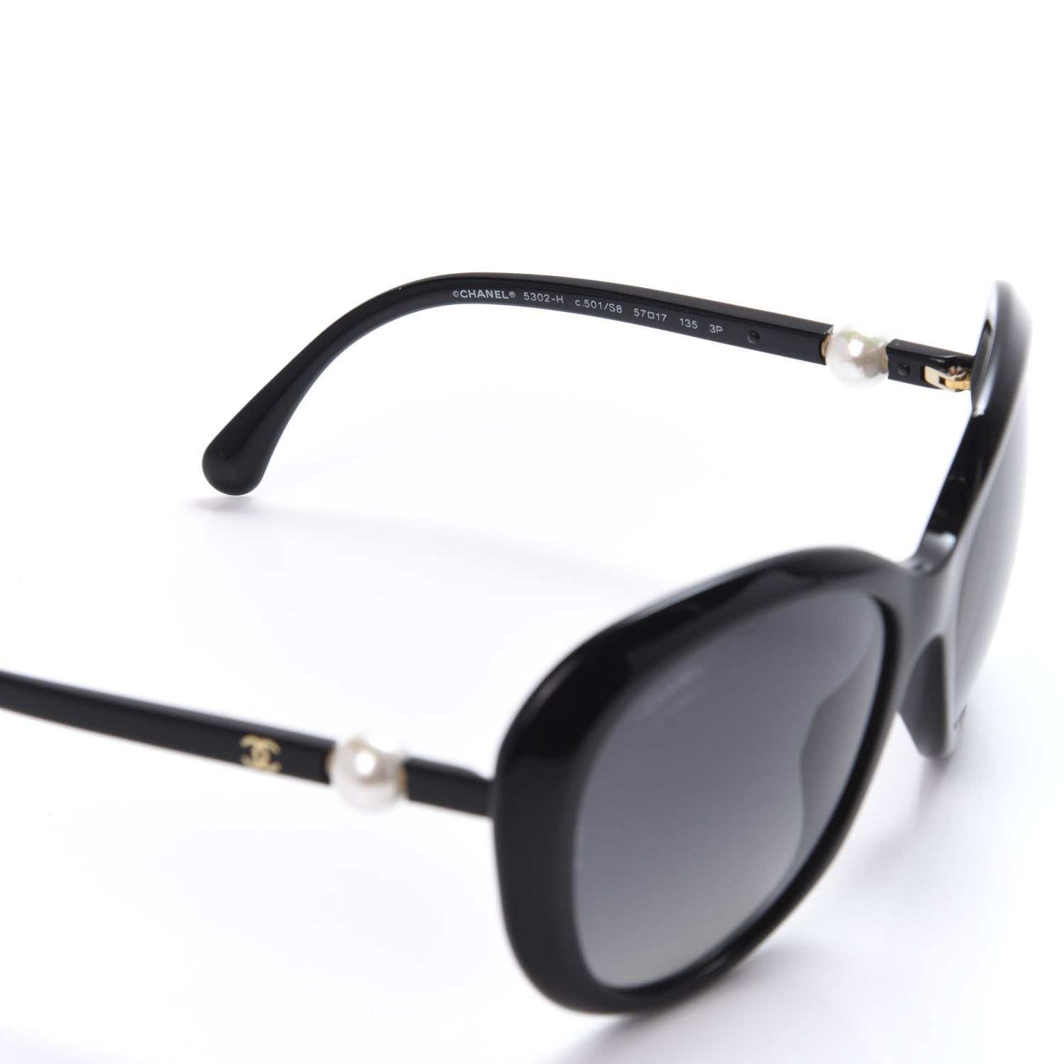 Chanel CC Pearl Polarized Sunglasses 5302-H Black 6 of 8