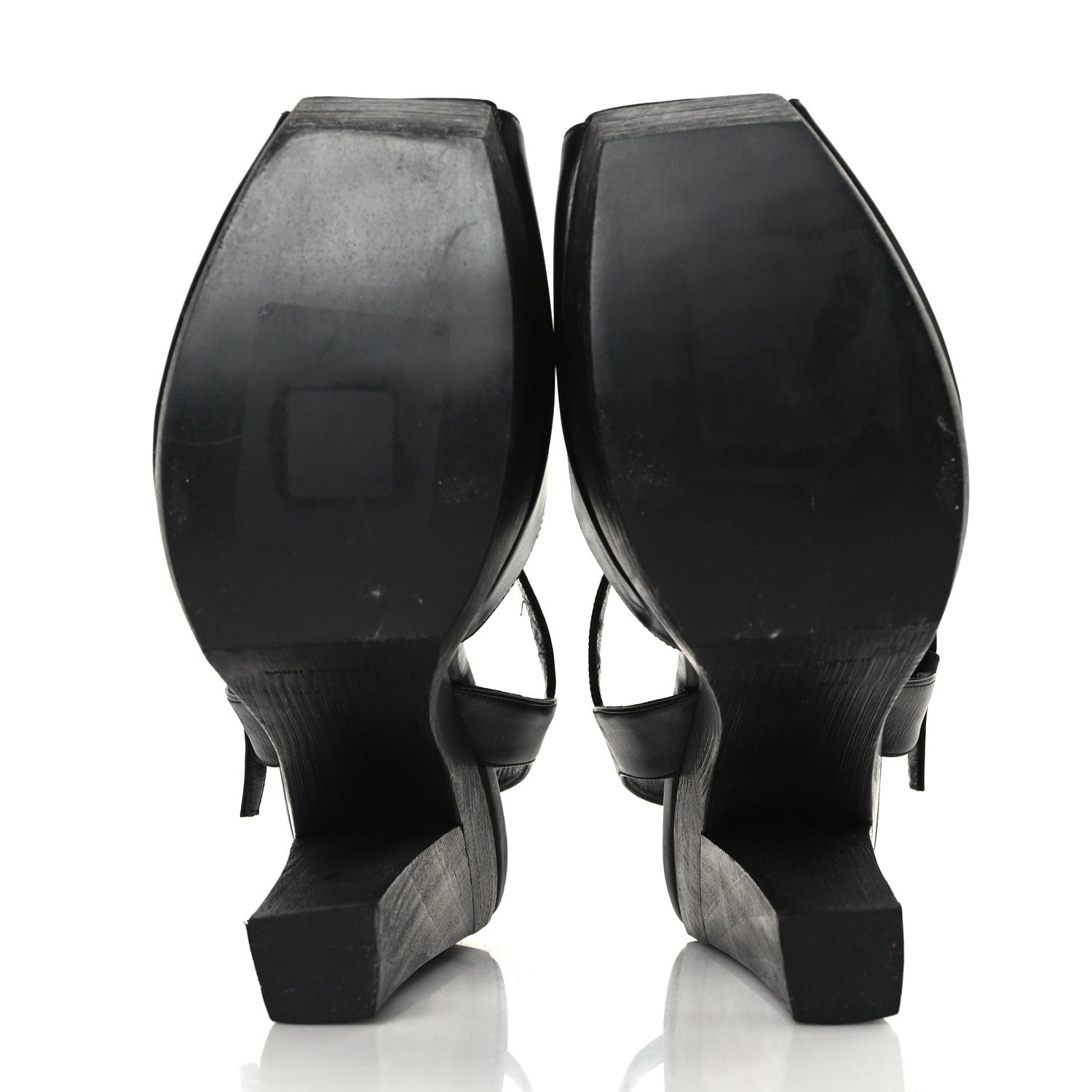 Saint Laurent Calfskin Platform Sandals 40 Black 5 of 8