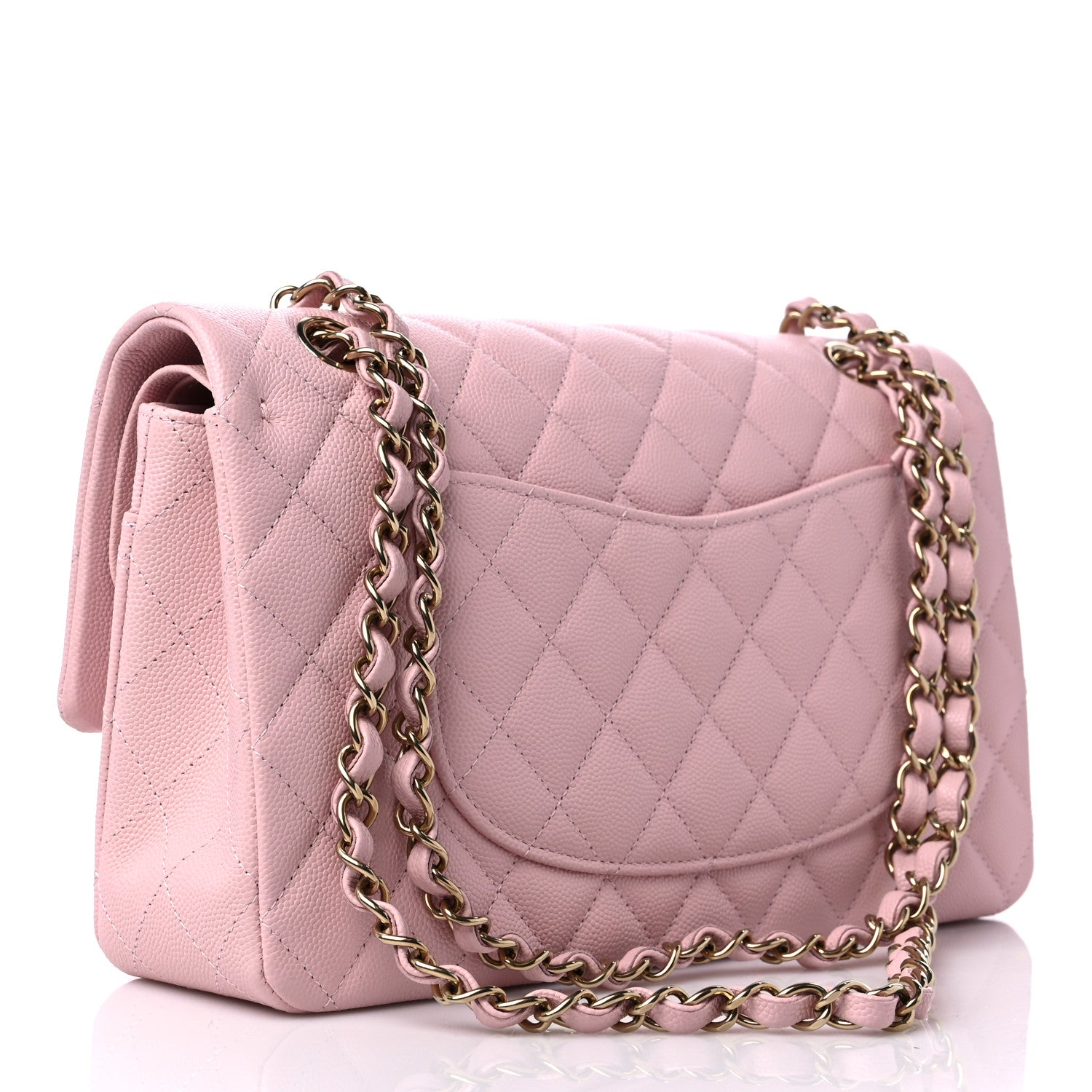 Chanel Caviar Quilted Medium Double Flap Light Pink 3 of 10